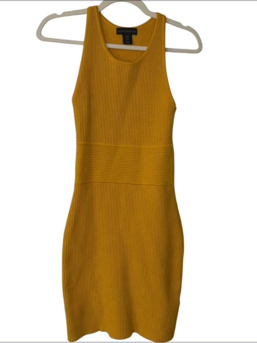 House of Harlow 1960 Mustard Yellow Ribbed Knit Dress‎